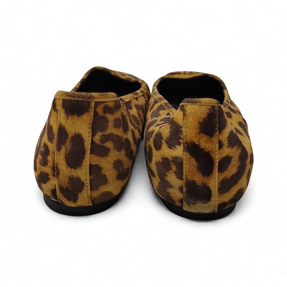 Vionic Orinda Leopard Ballet Flats Womens Size 6 Slip On Suede Comfort Shoes